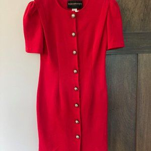 Vintage David Benjamin Red Dress
